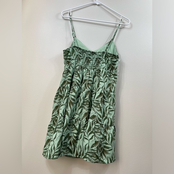 Leaf Print Green Kids Midi Mini Dress SunDress by Trixxi Size M - Picture 7 of 13